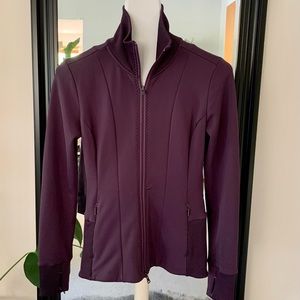 ATHLETA Purple Eggplant Full Zip Fleece Lined Jacket